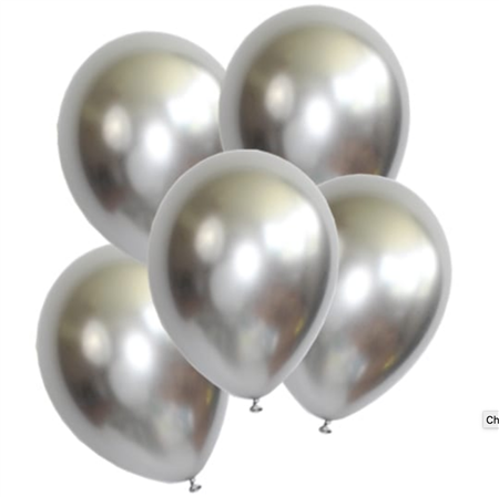 Globos lisos chrome plateado  R12 6u